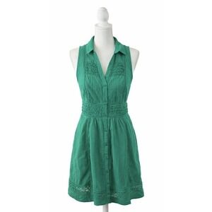 Maeve Kelly Green Swiss Dot & Crochet Eyelet Sleeveless dress Size 8